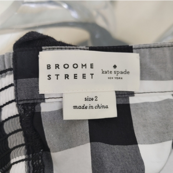 Kate Spade Gingham Peplum Tank in Black and Fresh White - Size 2 - Picture 10 of 10